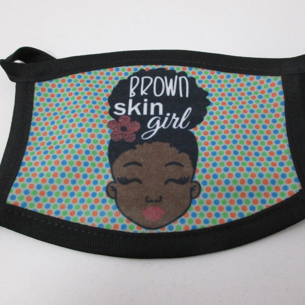 Custom Brown Skin Girl Child's Custom Face Mask
